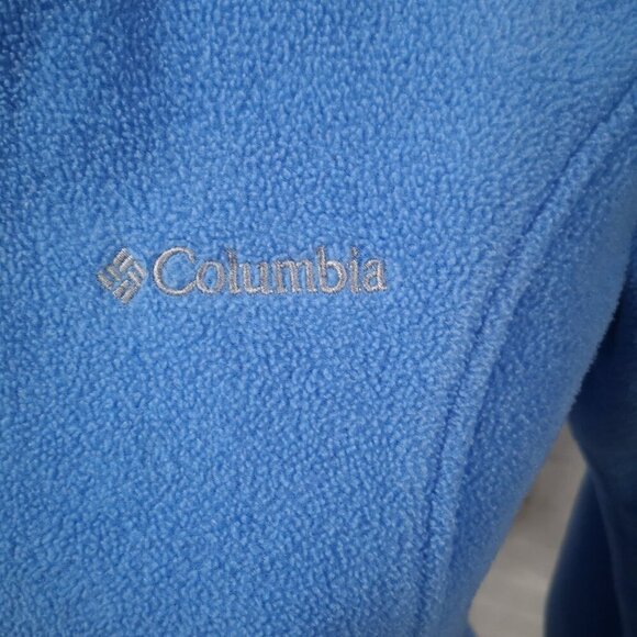 Columbia Ladies Size Medium Light Blue Full Zip Tapered Fleece Jacket - Picture 3 of 16